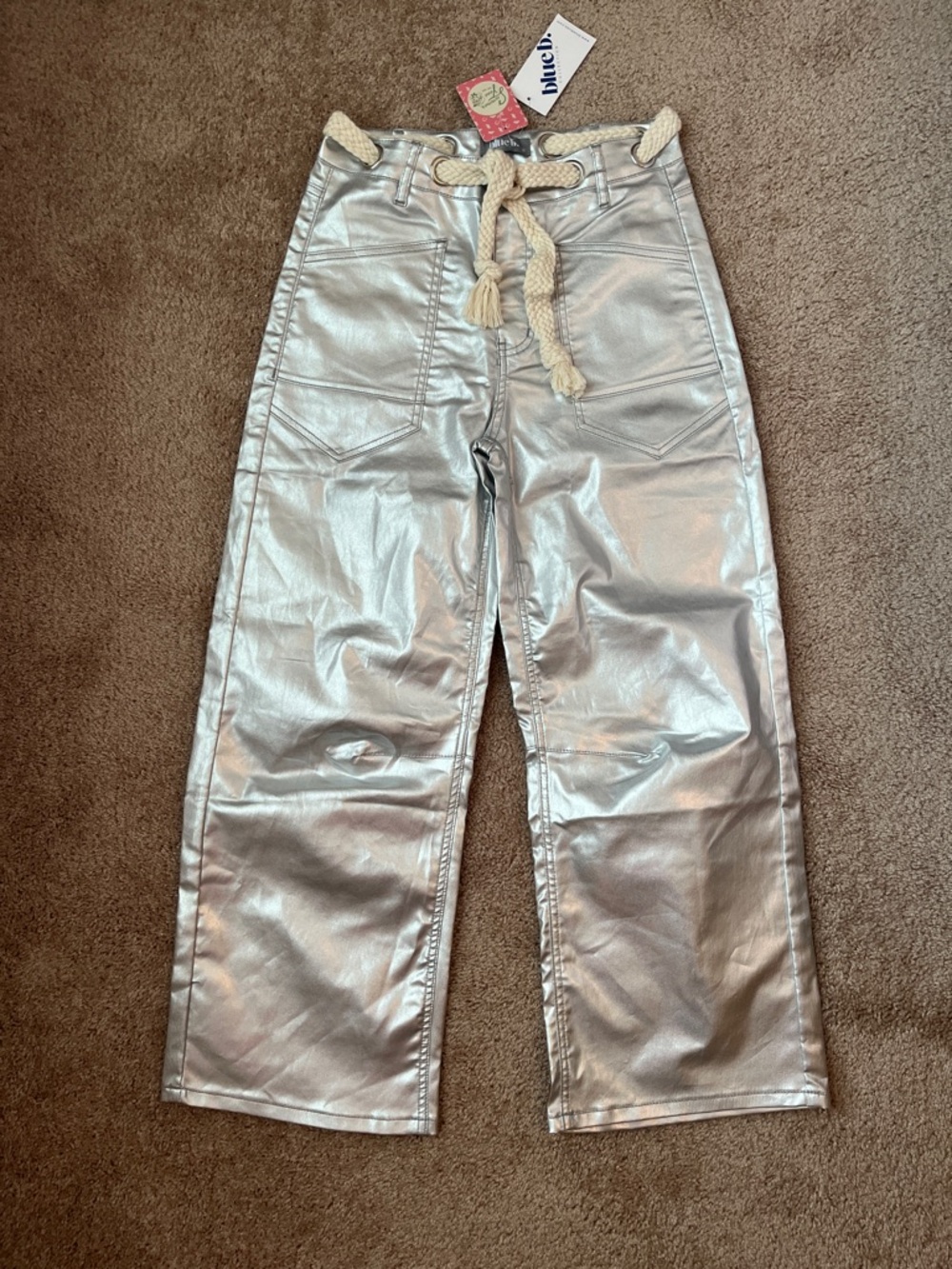 NWT Blue b. Metallic High Rise Nautical Wide Pants